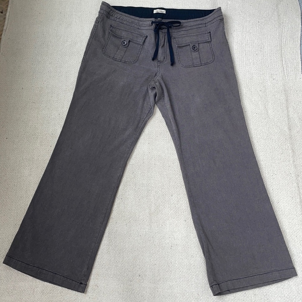 BeBop Sz 20 light brown wide leg pants zipper & tie waistband